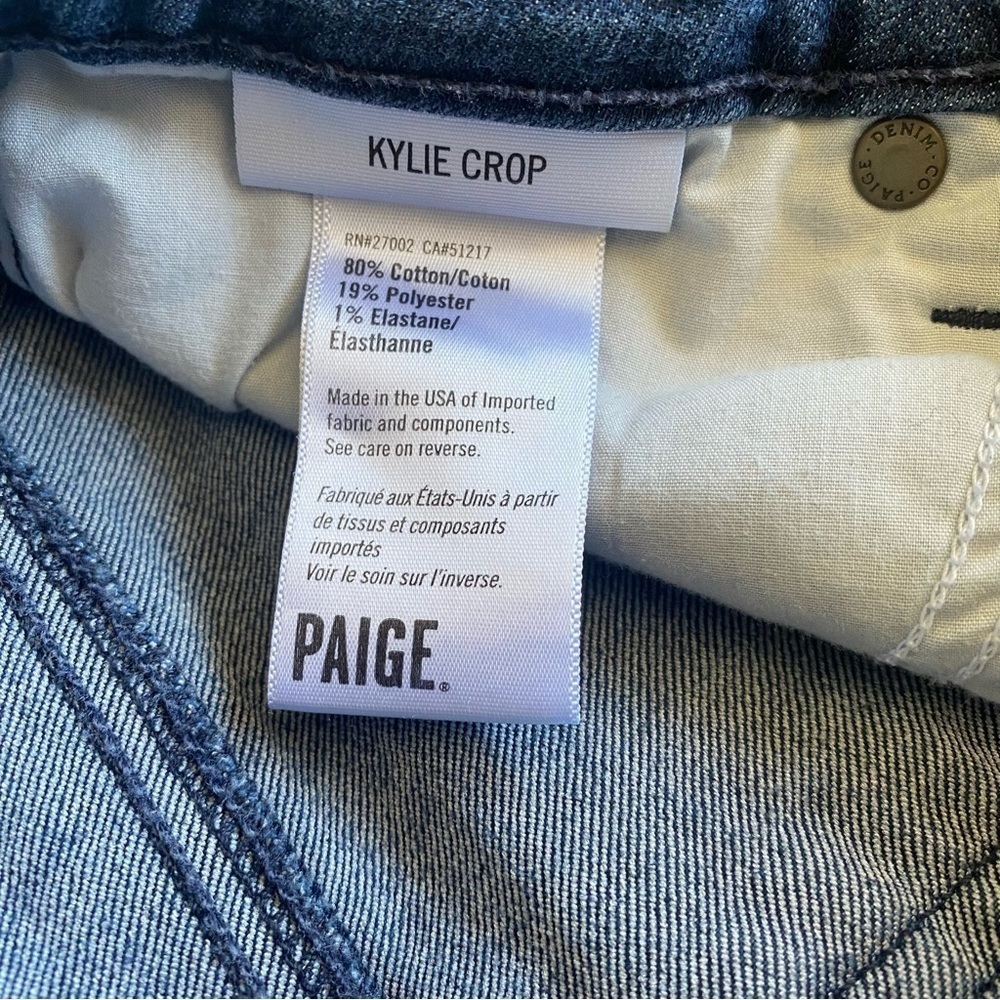 Paige Kylie Crop Jeans Size 26 - Cuffed Denim Pants, Cotton Blend - Picture 7 of 8
